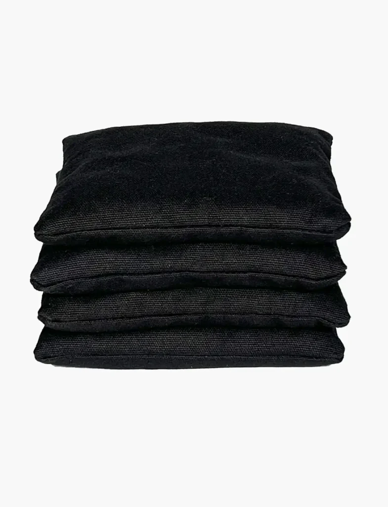 Black cornhole bags and bean bags