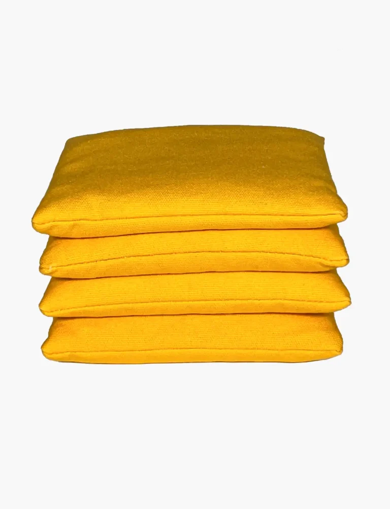 Yellow cornhole bags and bean bags