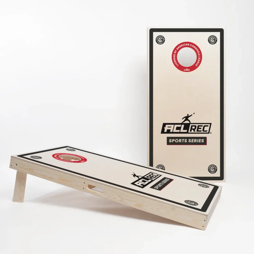 Complete Cornhole game with a full set of two cornhole boards