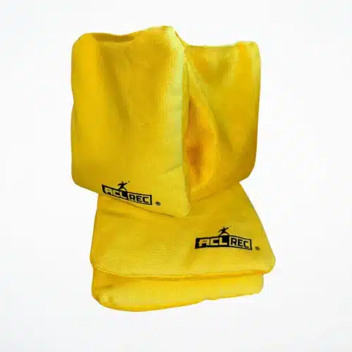 Yellow cornhole bags Stick and Slide 3